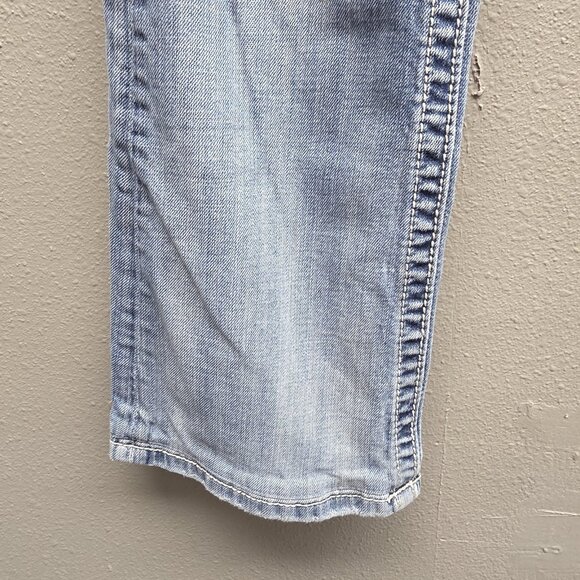 Miss Me Jeans Womens 28 Light Wash Bootcut Embroidered Back Distressed JE1205BL - Picture 3 of 16